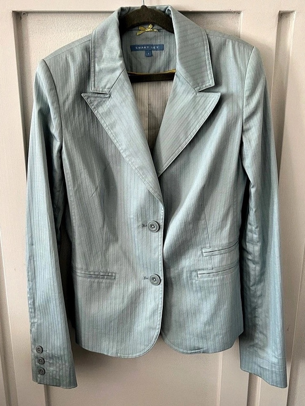 Smart Set Striped Blazer in Blue Size 1 Like New